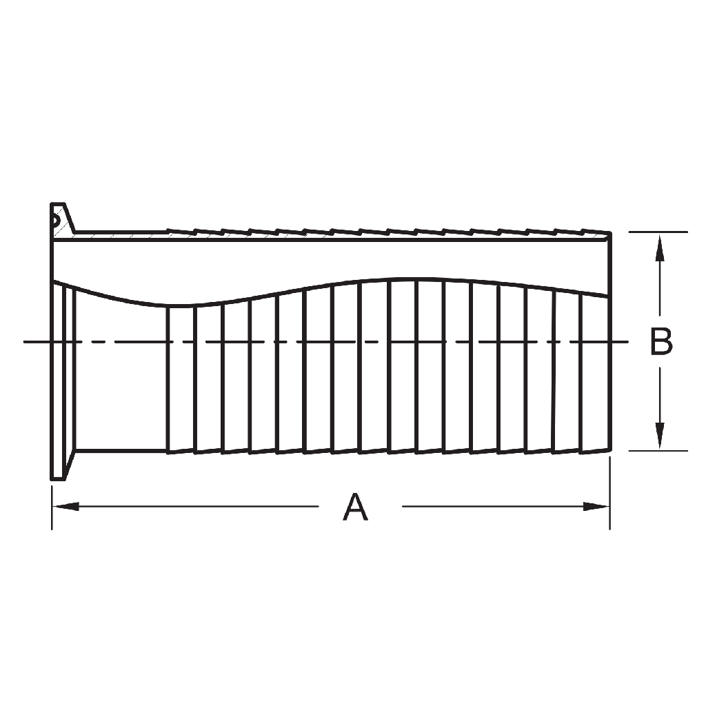 14MPHRL - Tri-Clamp X Brewery Style Hose Barb Adapter