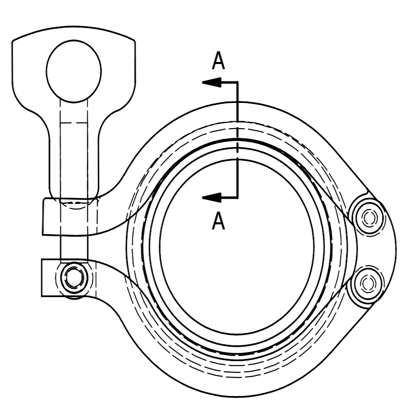 A12MPS - Swivel Joint Tri-Clamp Assembly