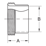 15A - Long Threaded Bevel Seat Ferrule