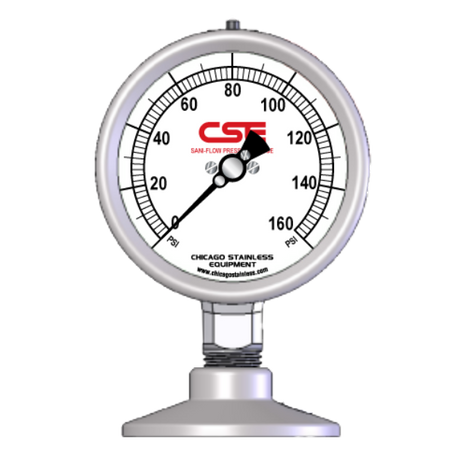 2-1/2” (63mm) Sani-Flow Brewery Pressure Gauge