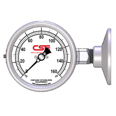 2-1/2” (63mm) Sani-Flow Brewery Pressure Gauge