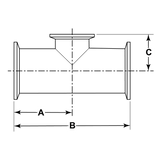 7RMPS - Tri-Clamp Reducing Short Outlet Tee