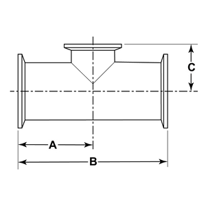 7RMPS - Tri-Clamp Reducing Short Outlet Tee