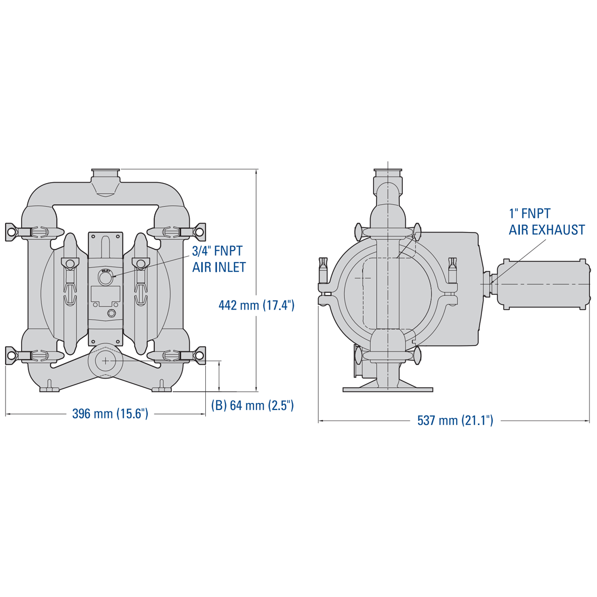 Wilden PS4 (2" Tri-Clamp)  Saniflo FDA AODD Pump