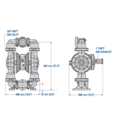 Wilden PS8 (2-1/2" Tri-Clamp)  Saniflo FDA AODD Pump