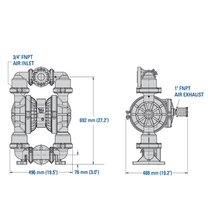 Wilden PS8 (2-1/2" Tri-Clamp)  Saniflo FDA AODD Pump